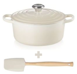 le-creuset-signature-braadpan-meringue-20-cm-met-spatel